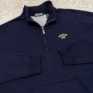 Sideline Michigan Wolverines Quarter Zip Fleece Pullover | Navy | L